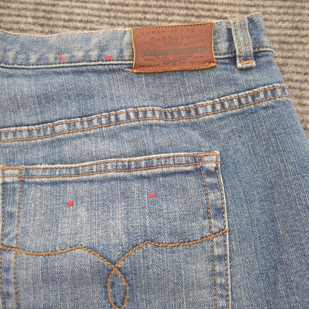Lauren Ralph Lauren Classic Blue Denim Women's Shorts Size 18W, Classic, Preppy - Picture 9 of 10